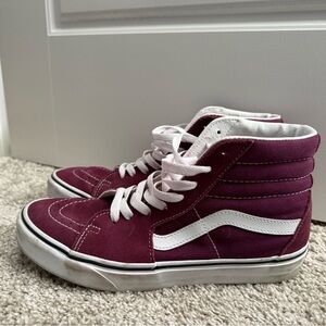 Vans unisex High-Top Sneakers - Maroon and White